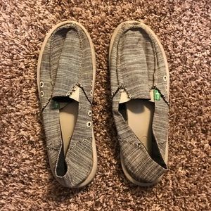 Striped Sanuk shoes